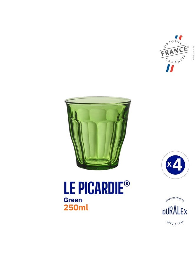 Duralex® Picardie Green Glass Tumbler 250ml Set of 4 Glasses - Image 3