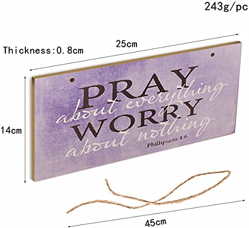 Highland Graphics Ergonflow Pray About Everything Wooden Sign Decor 9.5" by 5.75" 41-250 (Premium Edition) - Image 3