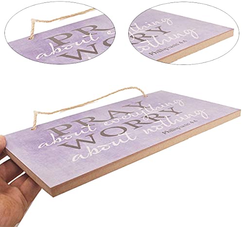 Highland Graphics Ergonflow Pray About Everything Wooden Sign Decor 9.5" by 5.75" 41-250 (Premium Edition) - Image 4
