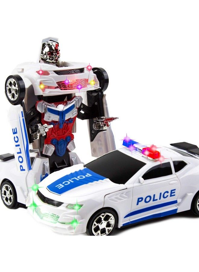 Toysery سيارة شرطة روبوت متحولة مع ضوء، سيارات شرطة روبوت ذكية للأطفال، سيارة سباق تتحول إلى لعبة روبوت، ألعاب سيارات روبوت للأطفال من عمر 7 إلى 9 سنوات - Image 1