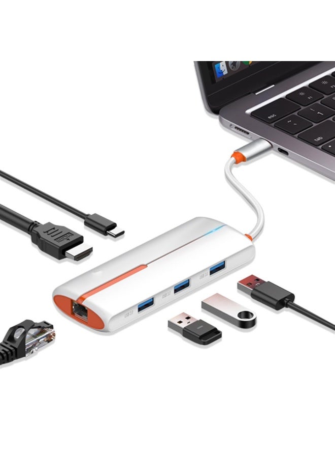 LDNIO 6 In 1 Usb C Dock Station DS-26H - White - Image 1