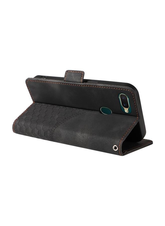 erorex Case For OPPO A7 / A5S / A12 / A11K Embossed Rhombus Starry Leather Phone Case - Image 5