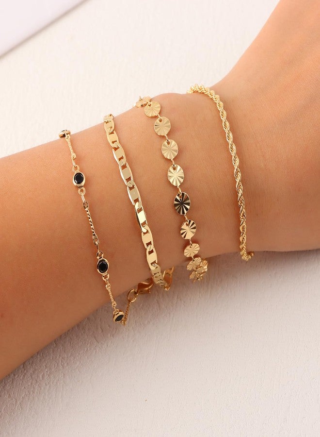 CASDAN 16Pcs Bracelet Sets for Women Adjustable Stackable Cuban Link Paperclip Chain Bracelet Dainty Layered Bracelets - Image 3