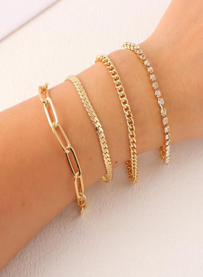 CASDAN 16Pcs Bracelet Sets for Women Adjustable Stackable Cuban Link Paperclip Chain Bracelet Dainty Layered Bracelets - Image 2