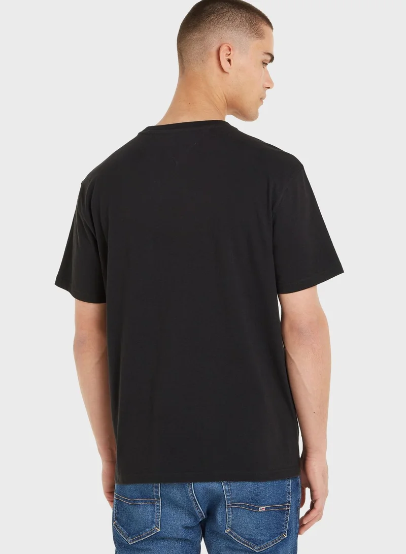 TOMMY JEANS Logo Print Crew Neck T-Shirt