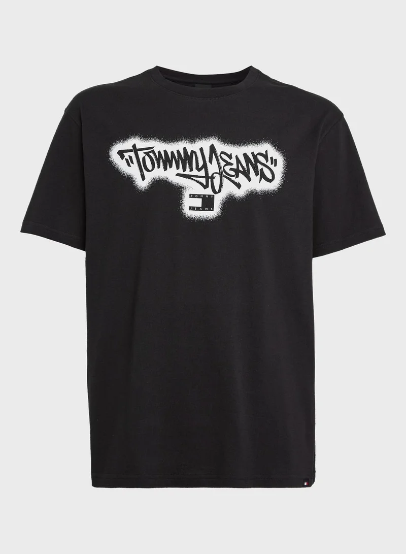 TOMMY JEANS Logo Print Crew Neck T-Shirt