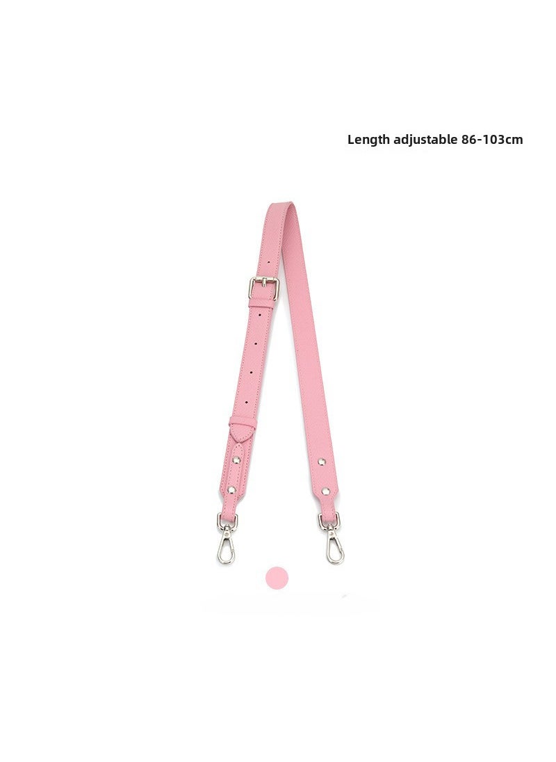 Generic 1 x 5 pcs Longquan Leather Mini Bag Strap Light pink silver buckle [width] adjustable leather shoulder strap 