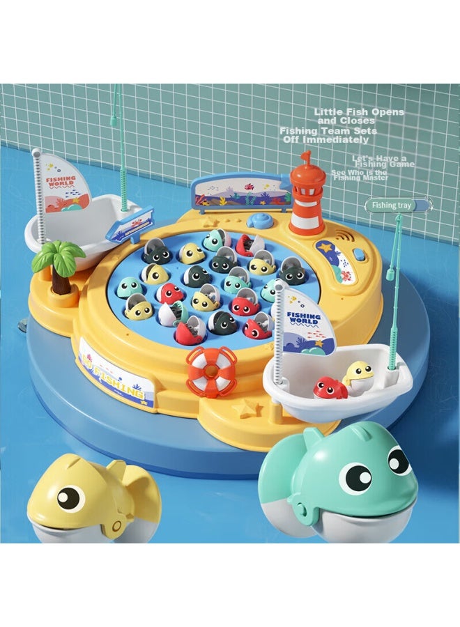 Babamama Dad Mom Children's Toys, Boys Girls 1-2 Years Old, Fishing Toys, Fish Catching Toys, Electric Fishing Pool, Automatic Fishing Platform - Image 3