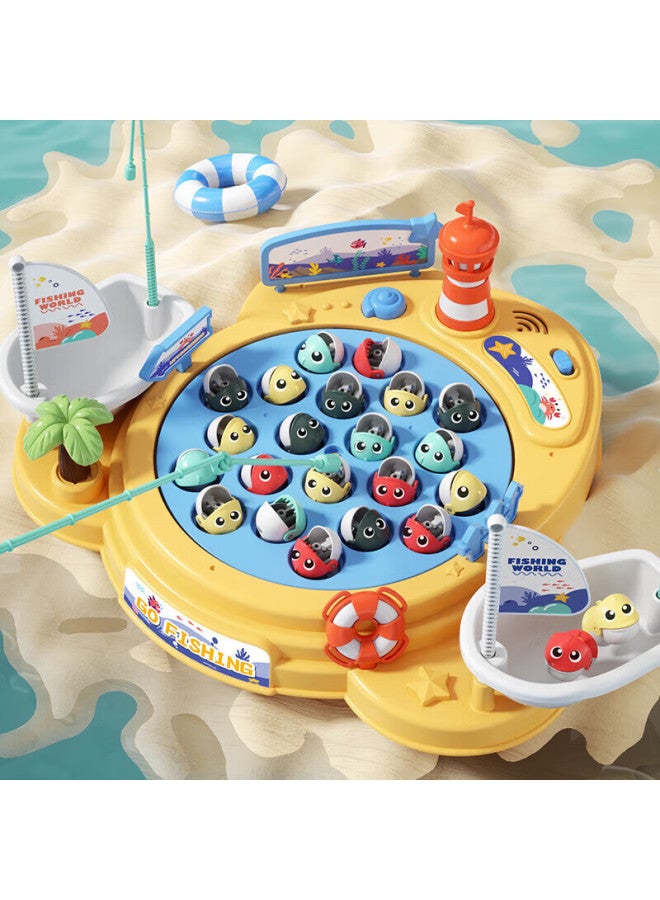 Babamama Dad Mom Children's Toys, Boys Girls 1-2 Years Old, Fishing Toys, Fish Catching Toys, Electric Fishing Pool, Automatic Fishing Platform - Image 1