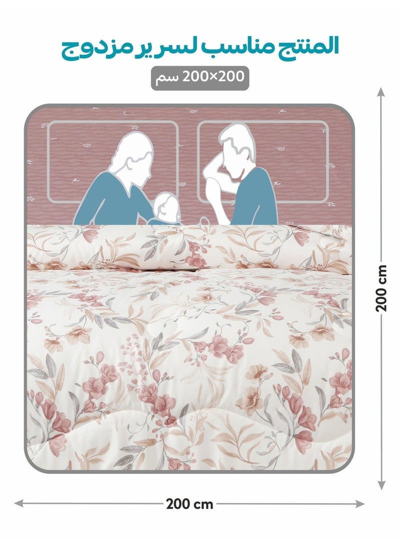 Donetella 6-Pcs Printed King Comforter Set | Fits 200x200 cm Size Bed | Soft Brushed Microfiber | Reversible Printed Comforter | 350 GSM Down Alternative Fill - Image 3