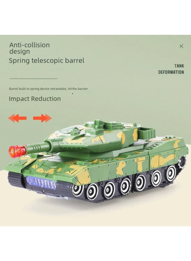 Loquat Children's Robot Transform Tank Armored Vehicle All-directional Light Music Electric Plane Boys Toy Plastic Model Tank-Color:Tank 【green】 Battery Screwdriver - Image 3