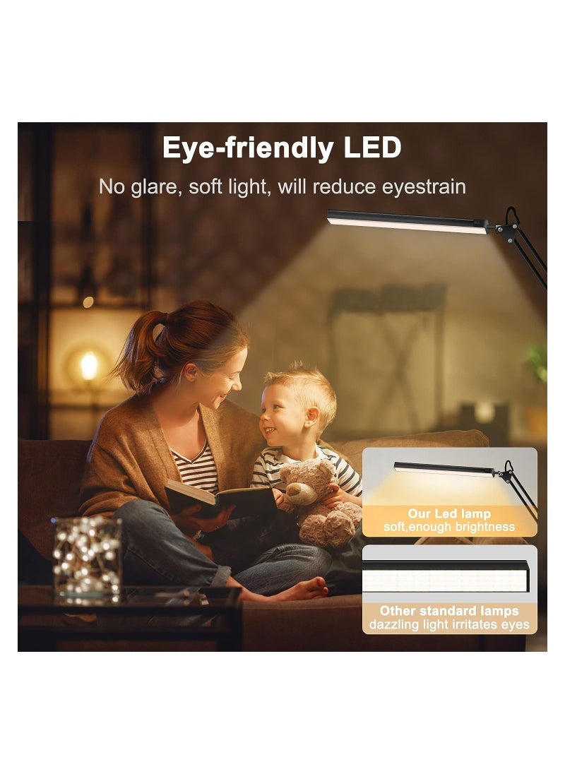 Arabest LED Desk Lamp with Clamp, Eye-Caring Table Lamp for Home Office,3 Lighting 10 Brightness,360 Degree Spin Reading Light with Memory Function(Black)  - Image 5