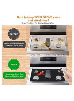 Excefore Stove Burner Covers for Samsung Gas Range Non-Stick Reusable Gas Stove Liners Easy to Clean Washable Stove Top Heat Resistant Pad Double Thickness Stovetop Protector (0.4 mm Thick Black)  - Image 4