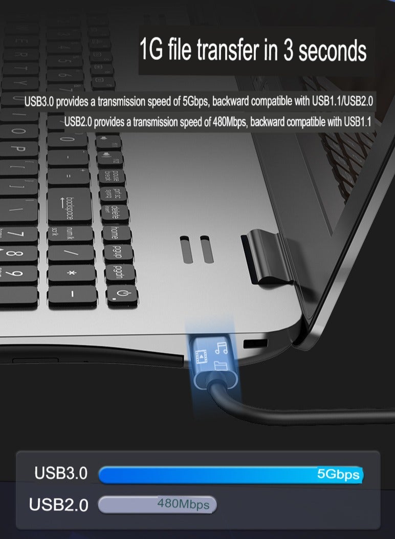 AROAQ Type C To HD Multimedia Interface Adapter, Portable Multiport USB C Hub, Durable Fast Transfer 3-in-1 Type C Adapter, HD Display HDMI Cable Docking Station, (Three-in-one HDMI4k+USB3.0+PD100W) - Image 2