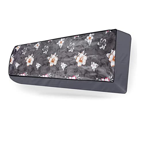 Da Anushi Polyester Split Ac Cover Indoor Unit For 1 Ton Capacity Ac, All Weather Cover/Attractive Digital Prints/Dustproof/Water Resistant Split Ac Cover (Grey Flower) - Image 3