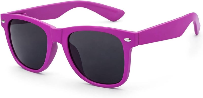 OWL Classic Vintage Sunglasses 80s Style with Clear Lens, Smoke Lens Nerdy Colorful Frames - Image 1