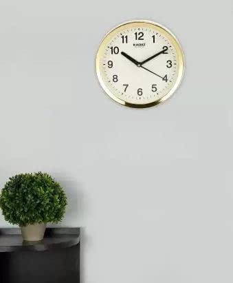 Kadio Analog 20 cm X 20 cm Wall Clock (Beige, with Glass, Standard) - Image 2