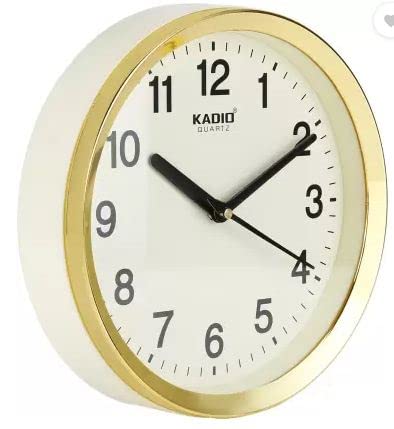 Kadio Analog 20 cm X 20 cm Wall Clock (Beige, with Glass, Standard) - Image 4