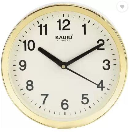 Kadio Analog 20 cm X 20 cm Wall Clock (Beige, with Glass, Standard) - Image 1