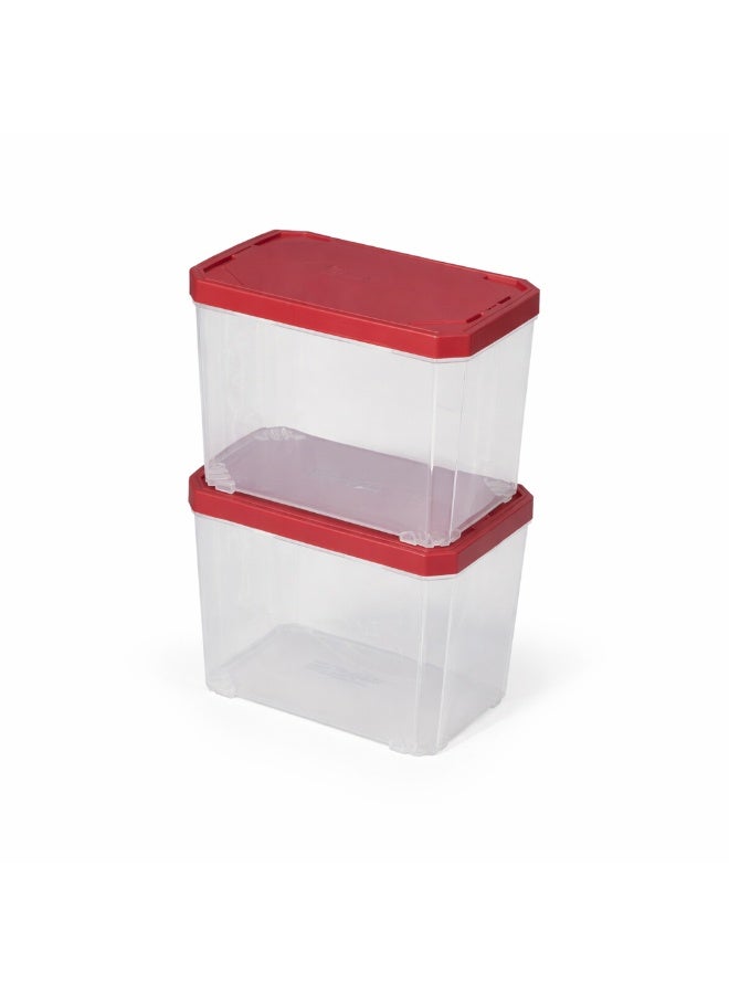 parkside Stackable Plastic Storage Organizer Box, Medium Size Tool Parts Container with Removable Lid, 10.3 x 11.4 x 8.5 cm, Pack of 2, Multi-Purpose Bins for Hardware, Screws, Craft Supplies & Small Items - Image 3