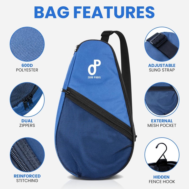 Zero Padel Racket Bag – Sling Backpack for 2 Padel Rackets, Balls & Accessories - Image 2