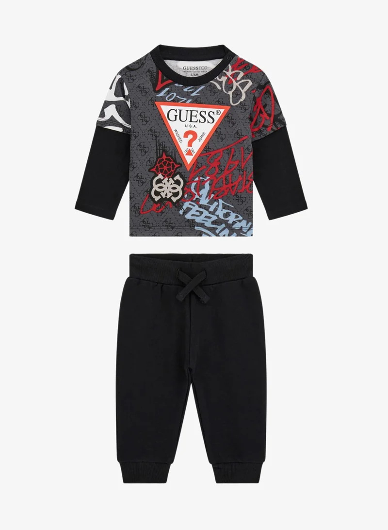 GUESS Kids Crew Neck T-shirt and Pant Sets