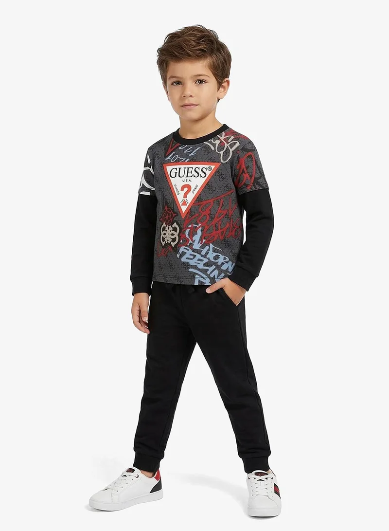 GUESS Kids Crew Neck T-shirt and Pant Sets