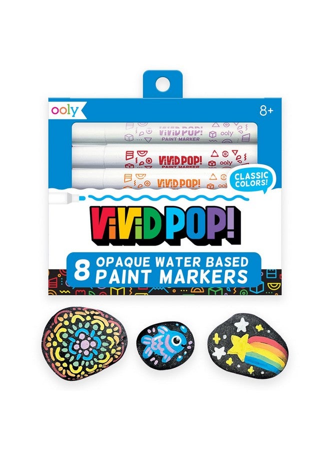 أولي فيفيد بوب! [مجموعة من 8] أقلام تلوين مائية فائقة السطوع - تُمسح عن السبورة البيضاء، والنوافذ، والمرايا - للأطفال، واللوازم المدرسية، والمشاريع الفنية، وأقلام تلوين للأطفال [مجموعة من 8] - Image 1