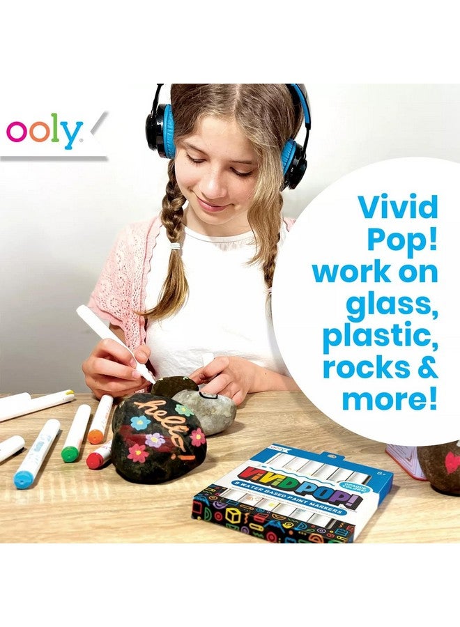 أولي فيفيد بوب! [مجموعة من 8] أقلام تلوين مائية فائقة السطوع - تُمسح عن السبورة البيضاء، والنوافذ، والمرايا - للأطفال، واللوازم المدرسية، والمشاريع الفنية، وأقلام تلوين للأطفال [مجموعة من 8] - Image 5