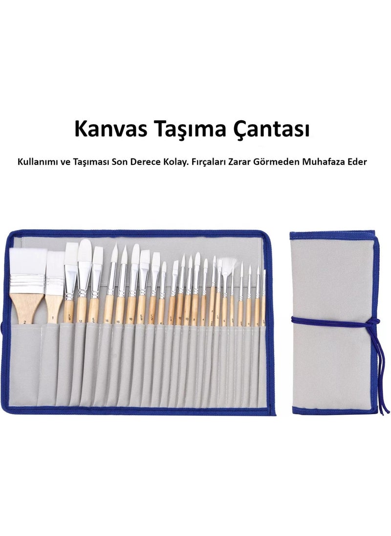 24 Pieces Professional Paint Brush Set White with Canvas Bag - pzsku/Z475F6B92B9EC64715D91Z/45/_/1728062787/94ebe91b-dffe-477a-93b7-f876e4ab351e