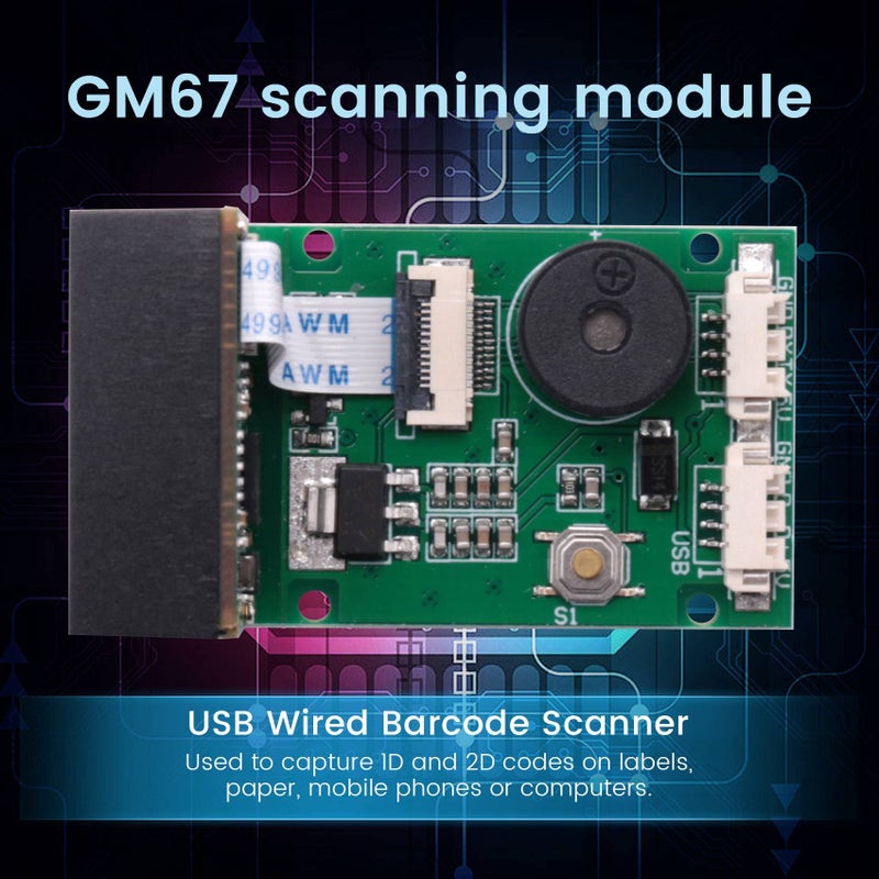 وحدة ماسح GM67 ضوئي للباركود عبر منفذ USB و UART، قارئ رموز QR ثنائي الأبعاد وأحادي الأبعاد، باللون الأخضر - Image 5