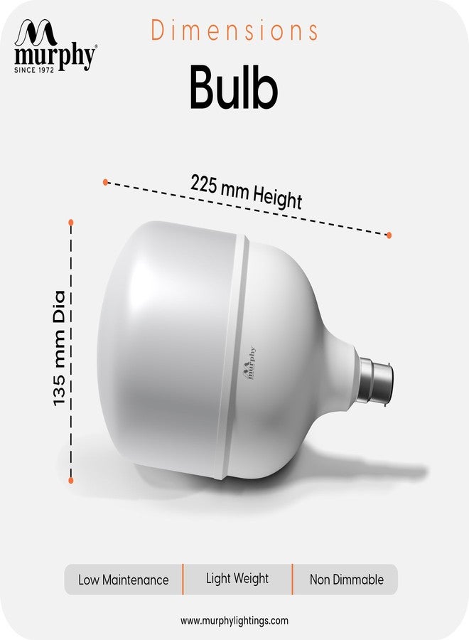 مورفي مصباح كروي LED من مورفي بقاعدة B22 بقوة 50 وات (عبوة من قطعة واحدة، لون أبيض دافئ) - Image 4