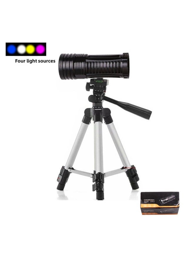 Fishing Lamp Night Fishing Lamp Purple Table Fishing Super Bright Fish Lamp High Power Rechargeable Blue Light Flashlight Strong Light 20W Luminous-Color:Lamp + Large Bracket  - Image 1