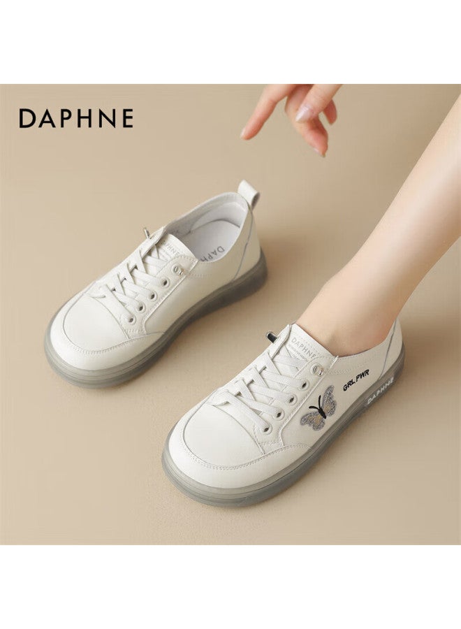 Daphne Women's Casual Shoes, Lightweight Soft-soled Flats, Versatile White Sneakers, Women's Footwear 4024101060 Beige Gray 40 - Image 4