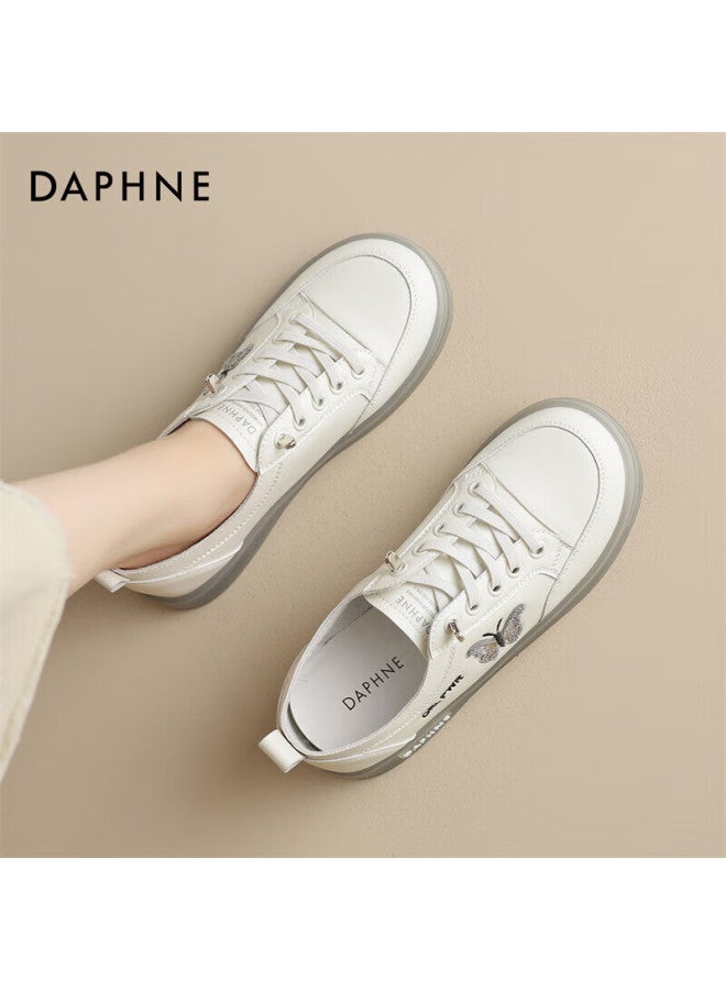 Daphne Women's Casual Shoes, Lightweight Soft-soled Flats, Versatile White Sneakers, Women's Footwear 4024101060 Beige Gray 40 - Image 3