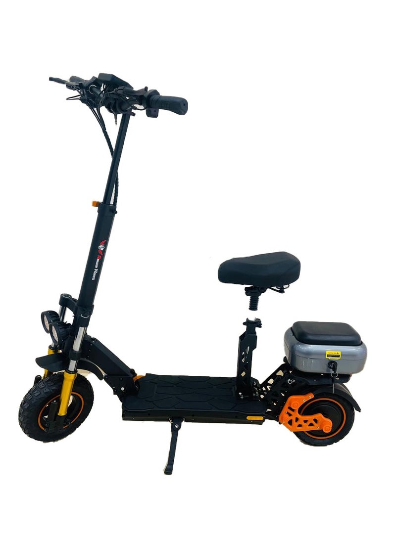 Electric Scooter for Adults M5 Pro , Durable and Strong Motor, 45km range with Big & Powerful 48V 18AH Battery, Bluetooth Speaker, Dual Shocks, Dual Braking with free accessories