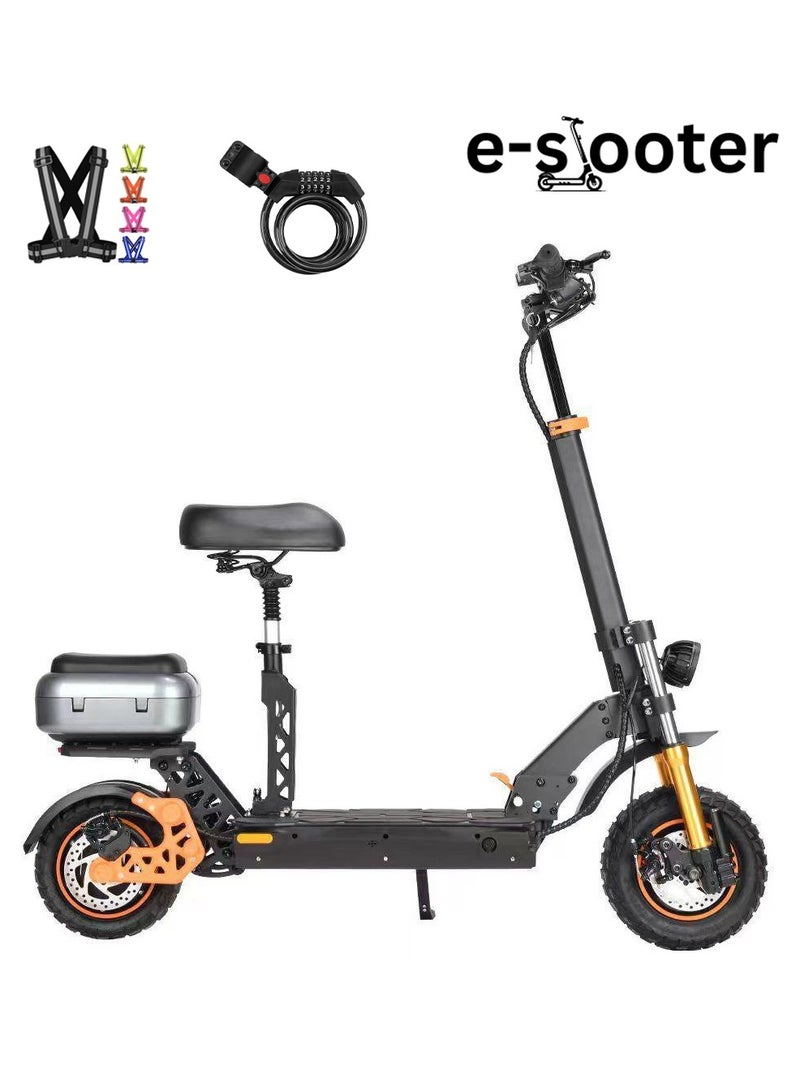 Electric Scooter for Adults M5 Pro , Durable and Strong Motor, 45km range with Big & Powerful 48V 18AH Battery, Bluetooth Speaker, Dual Shocks, Dual Braking with free accessories