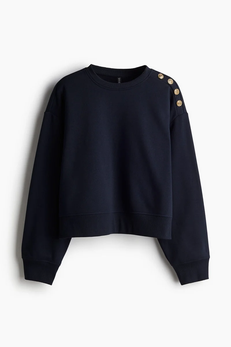 اتش اند ام Button-Detail Sweatshirt
