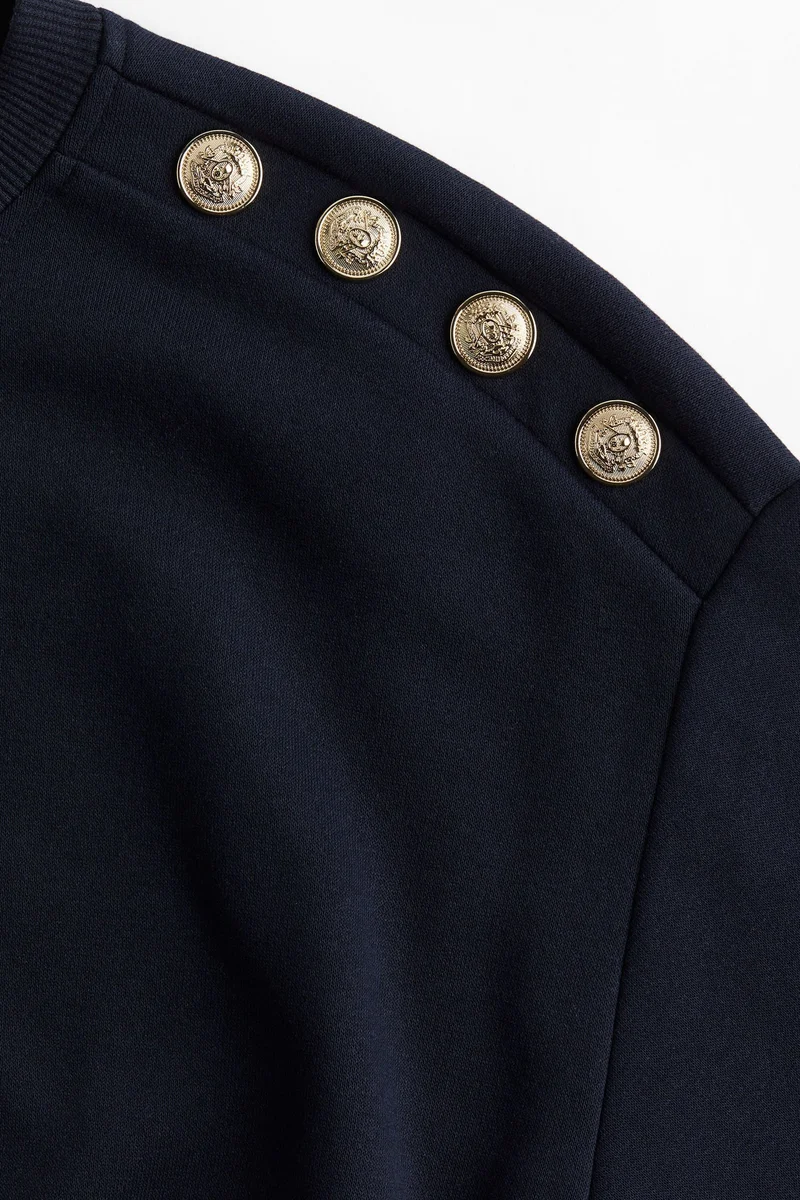 H&M Button-Detail Sweatshirt