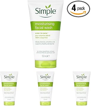 simple غسول الوجه المرطب البسيط اللطيف على البشرة 150 مل عبوة من 4 - Image 1