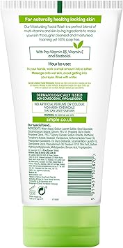 simple غسول الوجه المرطب البسيط اللطيف على البشرة 150 مل عبوة من 4 - Image 3