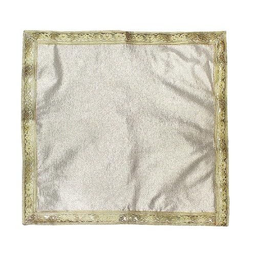 My God Gift Puja Aasan ClothPuja Aasan KapdaPuja Chowki Altar Cloth for Home MandirTempleGodGoddess 18 X 18 InchGolden - Image 1