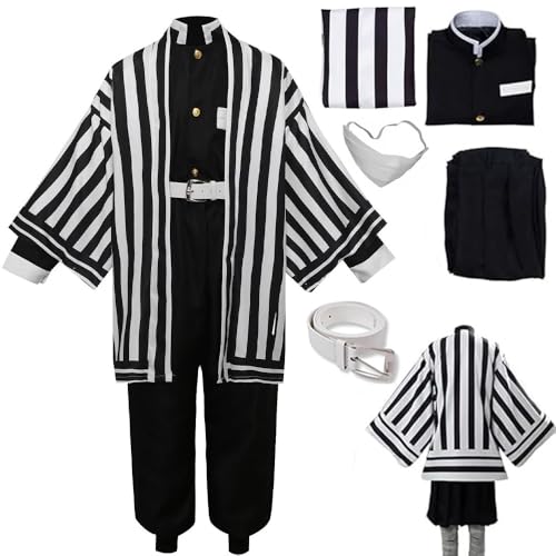 Lmetsky Men Costume Uniform Cosplay Outfit Kimono Suits Set Halloween Female Men White Medium - Image 1