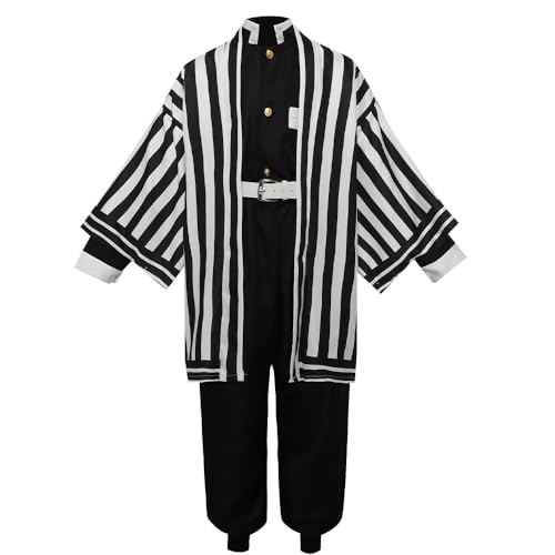 Lmetsky Men Costume Uniform Cosplay Outfit Kimono Suits Set Halloween Female Men White Medium - Image 3