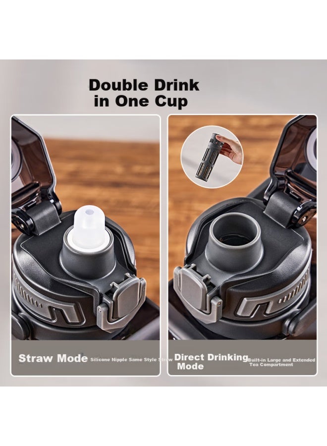 Cica Tea Infuser Mug For Men, Large Capacity Water Bottle, Tritan Tondun Bucket, Outdoor Sports Military Training Water Cup - Image 2
