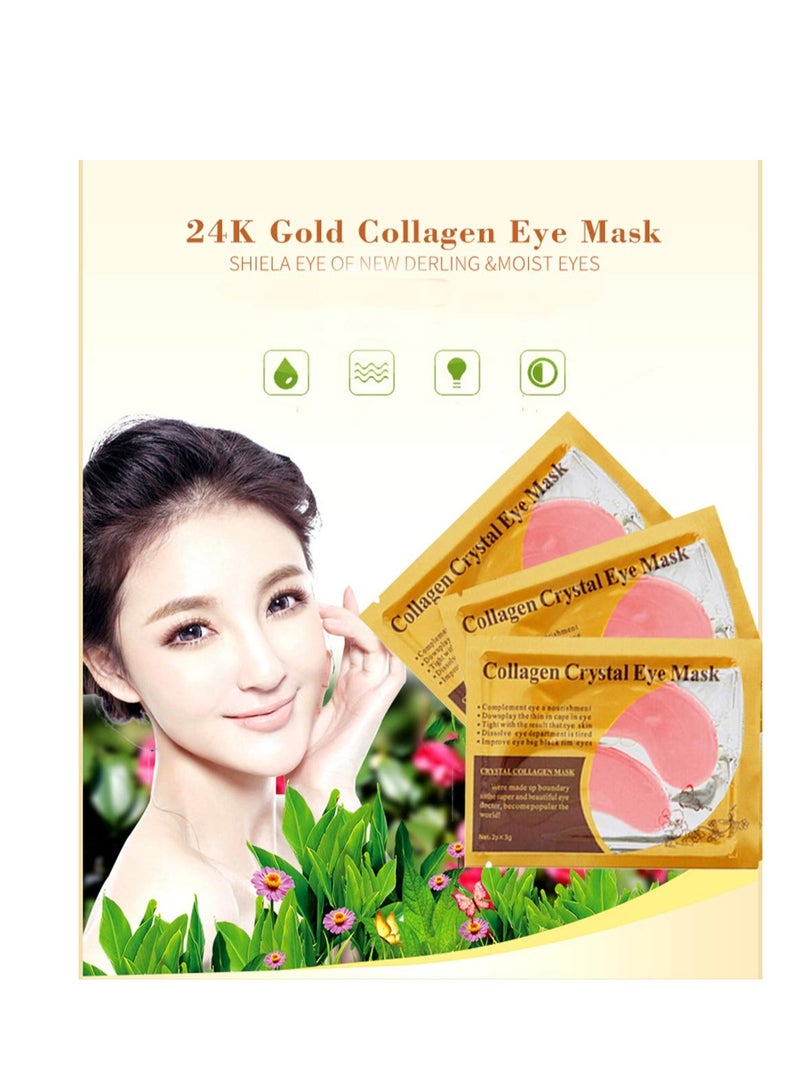 Felico Under Eye Patches, 30PCS Pink Eye Mask, Eye Gel Pads With Collagen Treatment for Reducing Dark Circles, Lighten Wrinkles Anti-Aging Moisturizing, Fine Lines Eye Bags Puffiness Women Men - Image 2