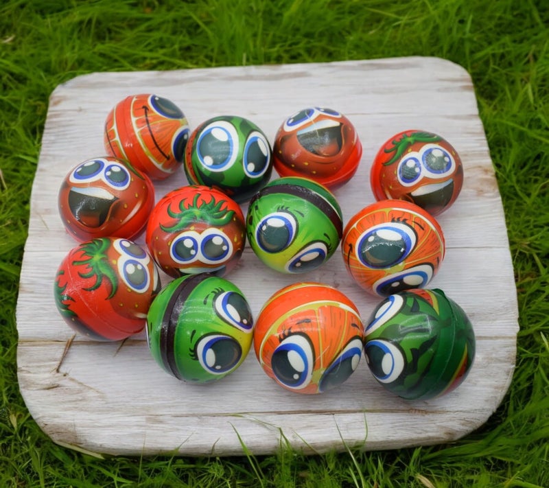 Asera 12 Pcs Soft Foam Sponge Balls with Fruitball Design Light Weight- Kids Birthday Return Gifts (Balls Set of 12) - Image 2