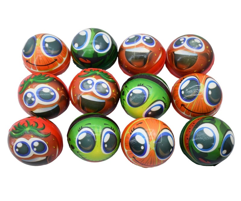 Asera 12 Pcs Soft Foam Sponge Balls with Fruitball Design Light Weight- Kids Birthday Return Gifts (Balls Set of 12) - Image 1