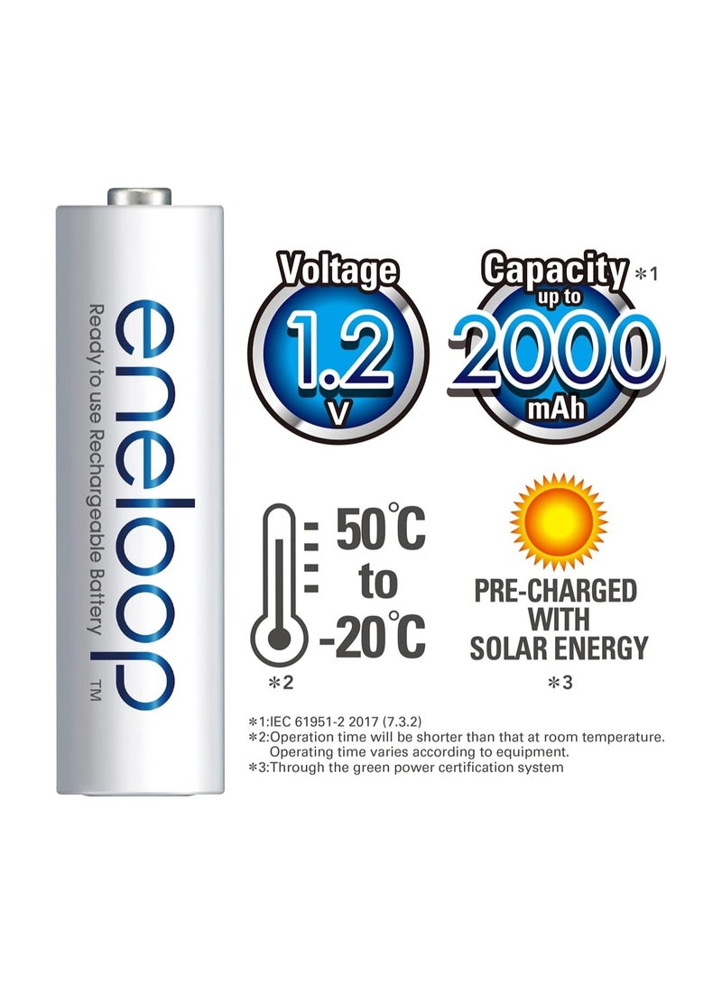 Panasonic Eneloop AA 2000 mAh Rechargeable Batteries,Pack of 2 - Image 3