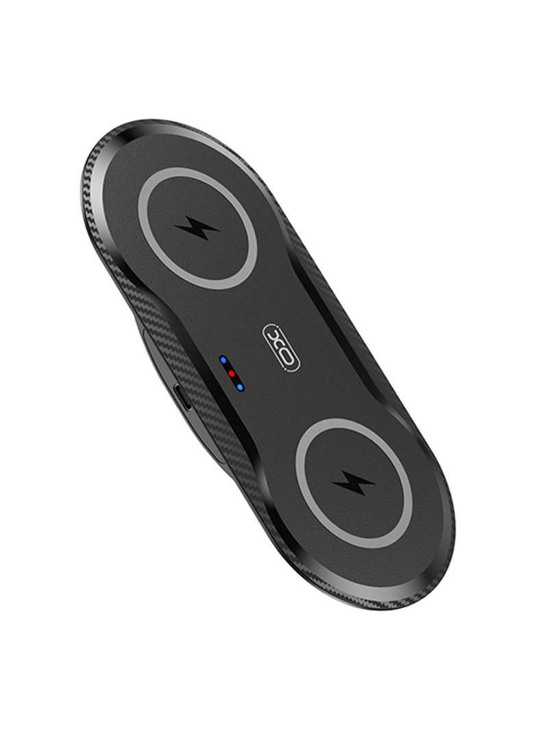 إكس أو قاعدة شاحن لاسلكي مكتبي مزدوج 2 في 1 20 وات من اكس او WX025، لون اسود - Image 1